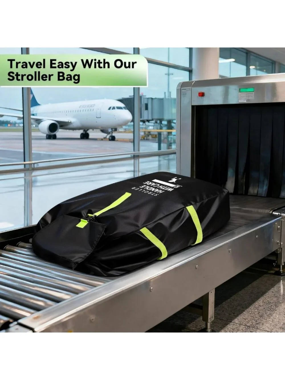 Extra Large Travel Stroller Bag for Airplane - 47”H x 24”W x 15”D Cover